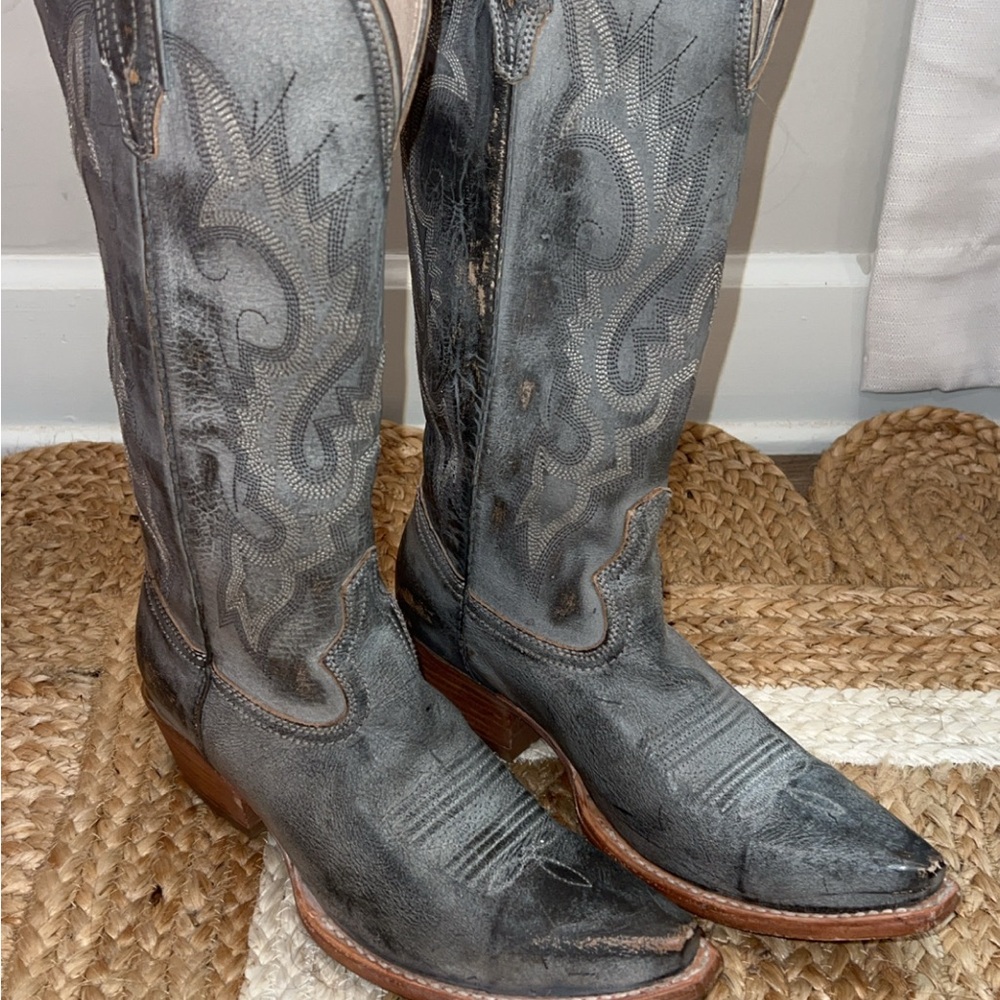 Gray Freebird Cowboy Boots- Woodland